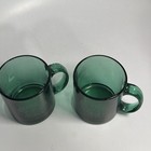 Vintage Starbucks Coffee Mug Set Of 2 Green Glass Usa Made Tea Cups Christmas