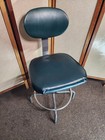 Royal Metal Industrial Drafting Chair Stool Vinyl Adjustible Vintage Mid Century