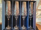 4x Vintage Bohemia  24  Lead Crystal Champagne Flutes - 180ml