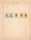 Mozambique Colonial Stamps     3 Album Pages     43 Stamps     Mint used Lot