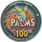 Palms Casino Las Vegas Nevada  100 20 Years Of Excitement Chip 2002