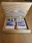 Antique Car  Vintage Solid Wood Box  With Unopened 1907 Peugeot Decks Of Cards  