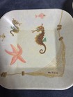 Pair Vintage Mid-century 1950 s Seahorse Snack Tray William A Bostick Fiberglass