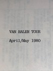 Van Halen 1980 Invasion Tour Itinerary - Road Crew Book Part Two