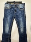 Rock Revival Women   s Size 30 Betty Mid-rise Easy Boot Cut Denim Jeans Bling