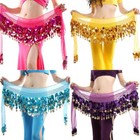 Belly Dance Hip Scarf Sweet Belly Dance Skirt Wrap Performance Bling Sequins    