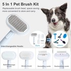 5 In 1 Pet Grooming Kit dog cat Self Cleaning Slicker Brush For Shedding dema   