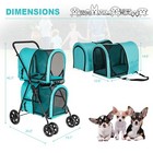 Double Pet Stroller Detachable Carrier Dog Cat Travel Carriage Jogger Foldable