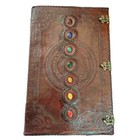 Large Seven Stone Leather Journal  Diary Notebook Handmade Book Huge 22x14x2