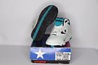 Nos Vtg 90s Converse Leather Mid Basketball Sneakers Shoes White Teal Child 10 C