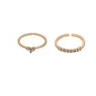 Hot Heart Ring Light Luxury Ring Ins Wind Open Heart Inlaid  Joint Ring