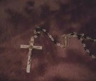 Rare Antique 20 Inch  Rosary Oddities Vintage Jesus Crucifix Mary Pope