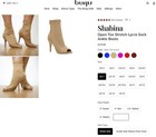 Burju Shoe - Shabina - Dark Tan Open Toe Stretch Lycra Sock Ankle Boots -size 7