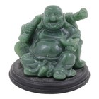 Emerald Money Buddha Statue Carrying Money Bag  Coins And Ingot