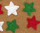 Crochet Christmas Star Applique Embellishment 9 Pcs Green White Red