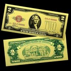Us 1 2 5 10 20 50 100 Dollars Gold Foil Banknotes 7pcs Plastic Money Set Gifts
