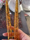 Vintage Hempstead Lucite Gold Flake Taper Candles Pair Mid Century Modern