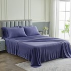  Bed Sheets - Sheet Set  6-piece  - Hotel Luxury 1800 Brushed Full Heather Navy