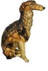 A Classic Large Russian Wolfhound Life Size Dog  Composite Chalkware Statue 