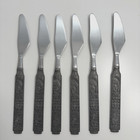 Set Of 6 Hardanger Konge Tinn Pewter Dinner Knives Norway King Olav Viking 8 