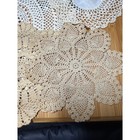 Vintage Handmade Crochet Doilies Lot 8 Pc White Cream Tan Lace Round Table Decor