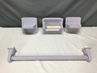 Vtg Lavender Stylon Towel Soap Toilet Paper Cup Holder Tile In Mounts 831-25b