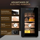 25l Electric Cigar Humidor With Spanish Cedar Wood Shelves 200 Capacity Cooling