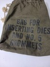 Vintage Us  5 Military Grommet Kit And Inserting Dies With Original Canvas Bag