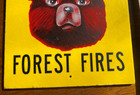 Vintage 1960s Rare    prevent Forest Fires    Smokey Bear Parks Fiberglass Sign 9x7