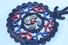 Vintage Wilton Hand Painted Cast Iron Trivet