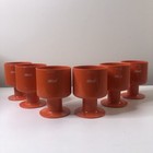 Vintage Retro Decor Orange Plastic Stacking  Cups X 6