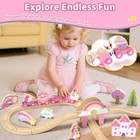 Wooden Train Set  Train Set For Toddlers 2-4  Wooden Train Track For Girls  U   