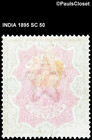 India 1895 Sc 50 Queen Victoria 2r Yellow Brown   Rose Mvlh F vf