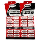 100 Personna Red Stainless Steel Platinum Double Edge Safety Razor Blades - 20x5