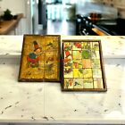 Antique  German Lithograph 20 Blocks Puzzle Wood Complete With Pics   Box