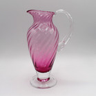 Gibraltar Crystal Cranberry Swirl Optic Pitcher Mint