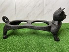 Vintage Black Americana Cast Iron Cat Food Water Bowl Feeder No Bowls