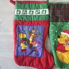 Vintage Disney Winnie Pooh Tiger Piglet Quilted Lined Christmas Stockings 14 