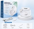 Electric Nail Clipper Automatic Rechargeable Led Trimmer Safe For Kids Seniors