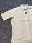 Vintage 70s Sears Perma-prest Mens 16 Cream Short Sleeve Dress Shirt Nwt Nos