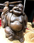 Budai Large Pottery Statue 20 In Laughing Buddha Antique Japanese Figurine Bizen