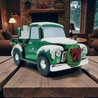 Bath   Body Works Green Red Bow Christmas Wreath Truck Candle Holder Lights Up