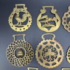 Lot Of 8 Vintage Solid Brass Horse Show Harness Tack Medallions