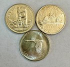  lot Of 3  Canada Silver Dollar   80  Silver   23 3276g   Asw   0 6000oz   Id 5