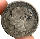 1879 Silver Great Britain 1 Shillingqueen Victoria Young Head Circulated Coin