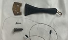 Vintage Antique Violin Parts Lot Ebony Tailpiece Maple Bridge Mute Peg Strings