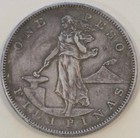 1905-s Philippines Silver Peso Straight Serif Rare Variety