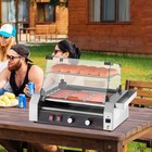 Hot Dog Roller 12 Hot Dogs 5 Rollers Stainless Steel 750w Commercial Silver