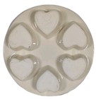 Vintage 1990 Clay Design Ceramic Heart-shaped Muffin Pan Flowers 6-cup