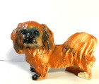 Vintage Carnival Prize Chalkware 10 5  Pekingese Dog